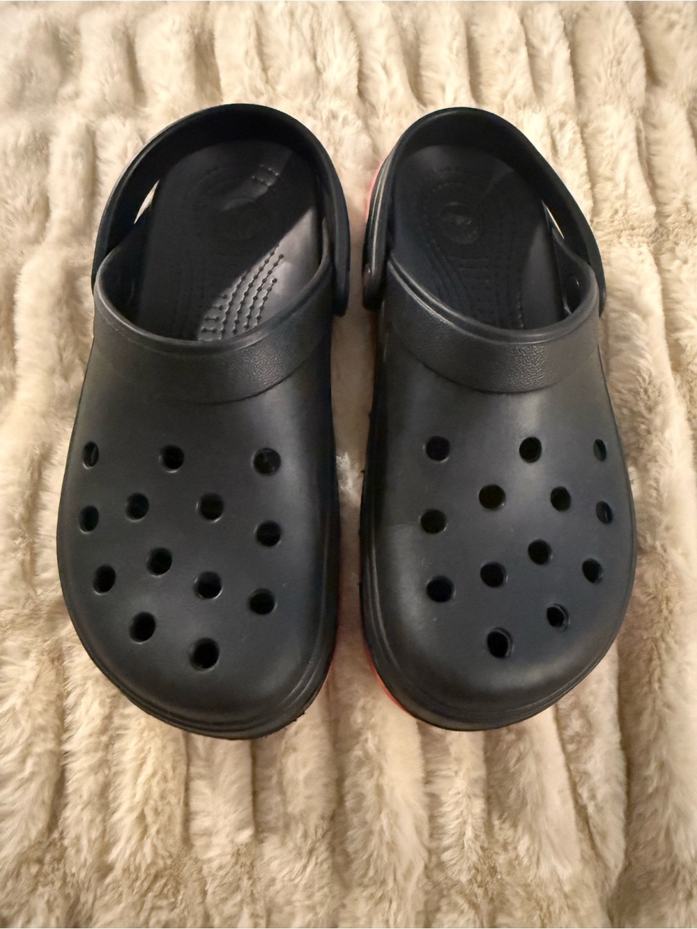 CROCS Slylar Black with Red Trim Slip-On Clog Sandals
